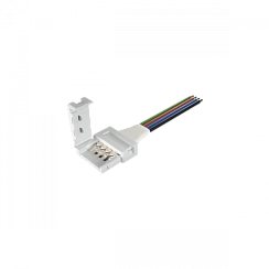 Коннектор для гибкого соединения светодиодной ленты RGB 10мм с источником питания фото alux.kz