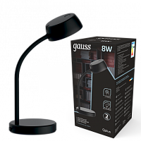 Светильник настольный Gauss Qplus модель GTL601 8W 600lm 4000K 170-265V черный диммируемый LED фото alux.kz