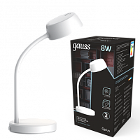 Светильник настольный Gauss Qplus модель GTL601 8W 600lm 4000K 170-265V белый диммируемый LED фото alux.kz